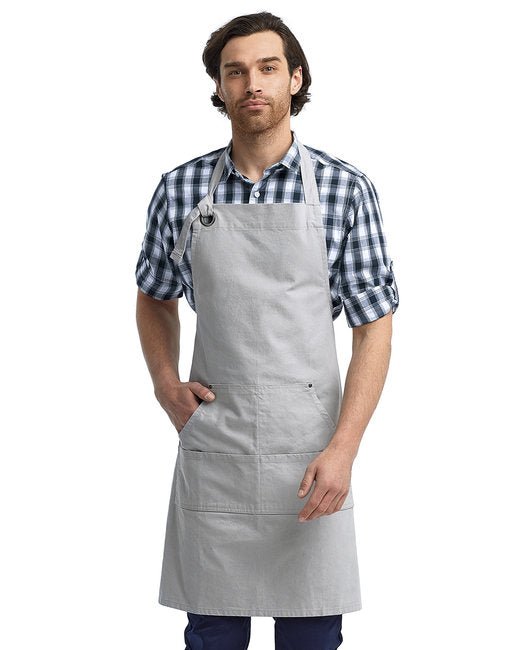 Custom Heavy Cotton Canvas Pocket Apron – Adjustable & 4-Compartment Design SOYT Printing Company Silver