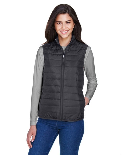 CORE365 Ladies' Prevail Packable Puffer Vest – Lightweight, Water-Resistant, and Travel-Friendly Core365 X-Small Carbon