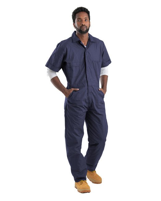 Berne Men's Axle Short Sleeve Coverall – Durable and Functional Workwear Dickies Medium Navy Blue