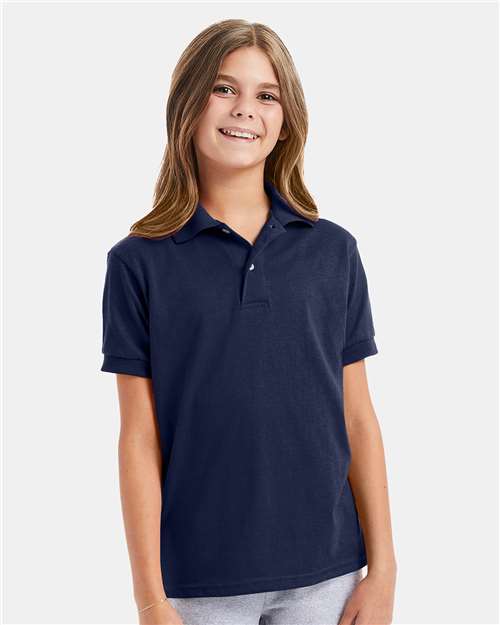 Youth Ecosmart® Jersey Polo - Hanes | Sustainable, Durable, and Comfortable Hanes