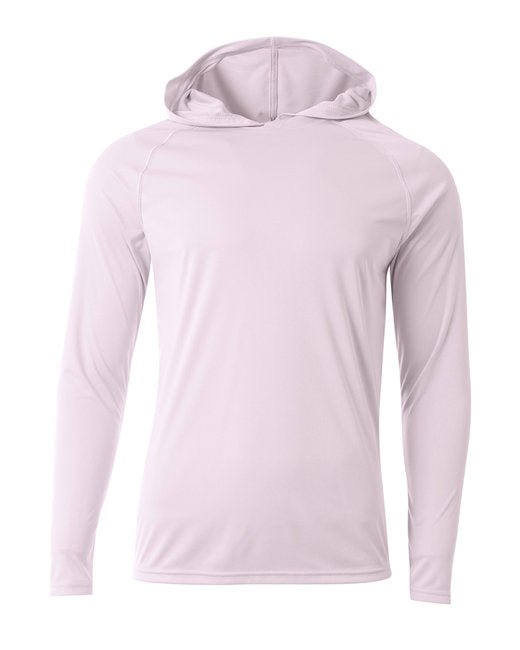 Custom Performance Hooded T-Shirt – Cooling, Durable & UV Protected Long Sleeve A4 Small White