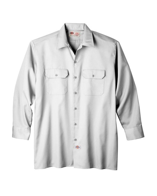 Dickies Unisex Long-Sleeve Work Shirt – Durable, Easy-Care Workwear Dickies Small White