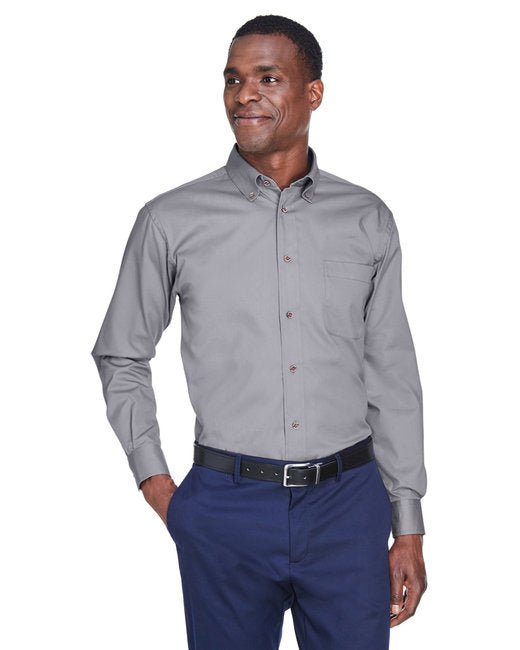 Custom Long-Sleeve Twill Shirt – Stain-Release, Wrinkle-Resistant & Durable SOYT Printing Company Small Dark Grey