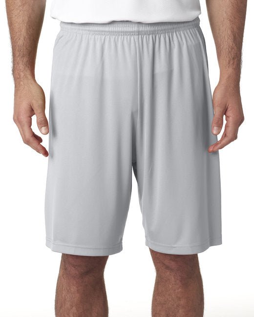 Custom Men's Performance Shorts – 9-Inch Inseam & Durable Fabric Shorts A4 Small Silver