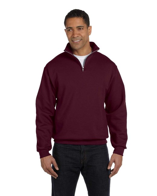 Custom Quarter-Zip Cadet Collar Sweatshirt – Smooth & Sustainable Sweater Gildan Small Maroon