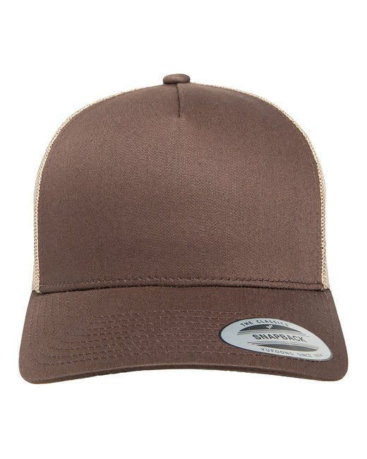 Customizable Mid-Profile Retro Trucker Cap – Durable Style with Online Design Show Off Your Threads Printing Company One Size Brown/ Khaki