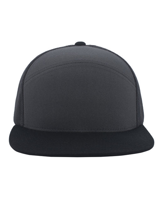 Custom Richardson Arch Trucker Snapback Cap – Full Profile with Embroidery Ready Trucker Hat Richardson