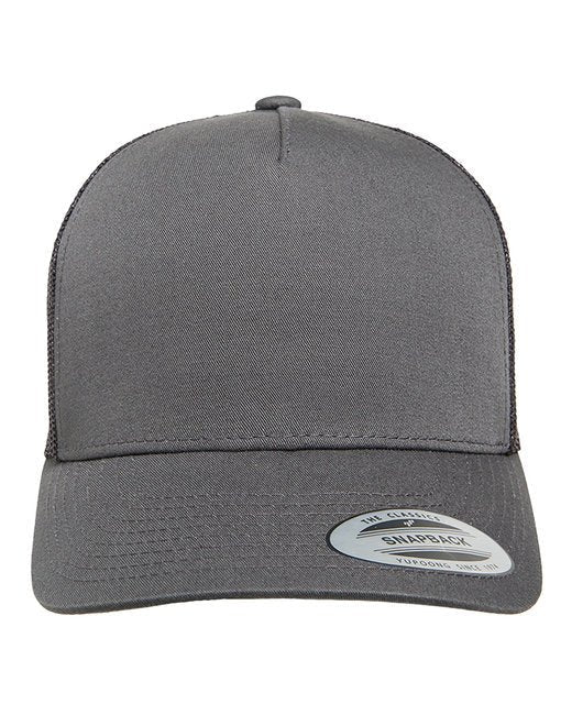 Customizable Mid-Profile Retro Trucker Cap – Durable Style with Online Design Show Off Your Threads Printing Company One Size Charcoal