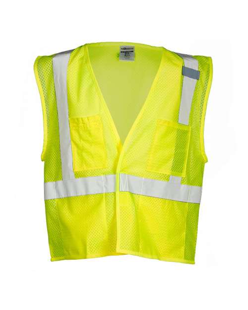 4 Pocket Hook-And-Loop Mesh Vest - Kishigo | High-Visibility and Functional Design Kishigo Small Lime