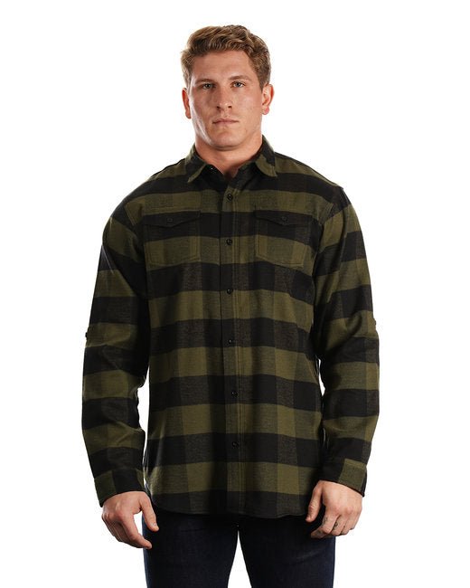 Custom Plaid Flannel Shirt – Modern Fit, Durable & Comfortable SOYT Printing Company Small Army/ Black