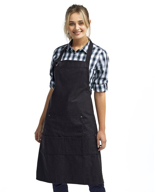 Custom Heavy Cotton Canvas Pocket Apron – Adjustable & 4-Compartment Design SOYT Printing Company Black