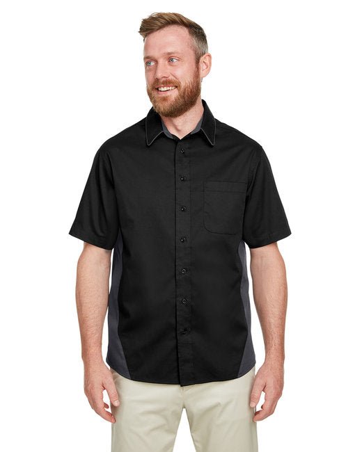 Custom Colorblock Short-Sleeve Shirt – Stain-Release & Durable Design SOYT Printing Company Small Black/ Charcoal