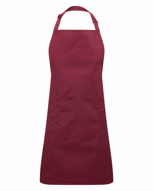 Custom Recycled Bib Apron with Pocket – Adjustable & Durable SOYT Printing Company Burgundy
