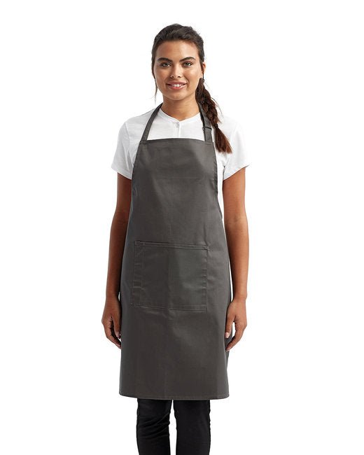 Custom Recycled Bib Apron with Pocket – Adjustable & Durable SOYT Printing Company Dark Grey