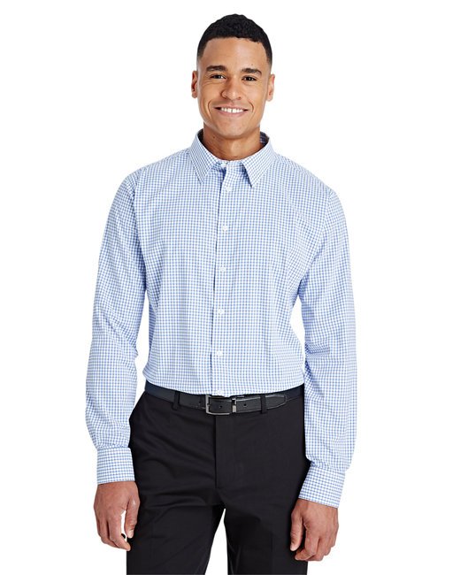 Custom Micro Windowpane Woven Shirt – Comfortable & Performance-Driven SOYT Printing Company Small French Blue/ White