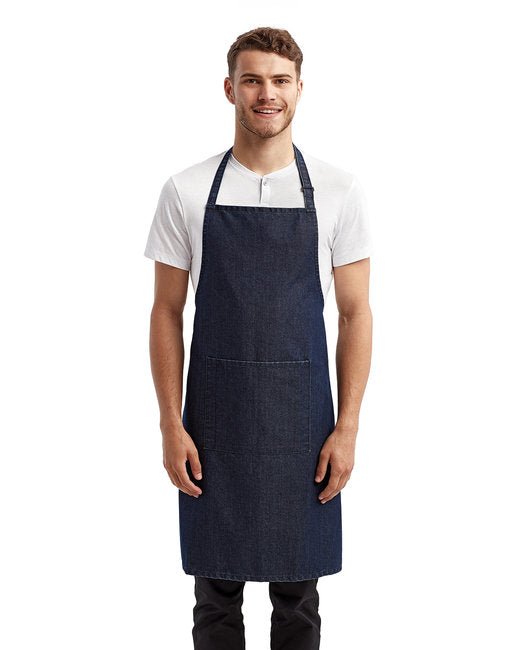 Custom Recycled Bib Apron with Pocket – Adjustable & Durable SOYT Printing Company Indigo Denim