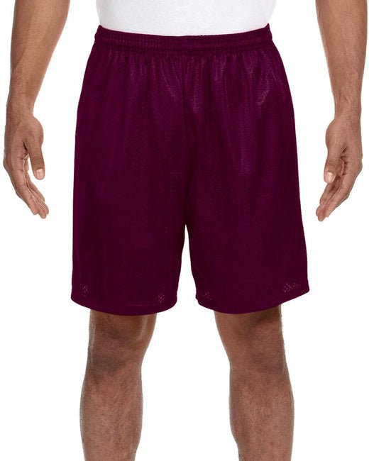 Custom Mesh Shorts – 7-Inch Inseam, Moisture-Wicking Performance SOYT Printing Company X-Small Maroon