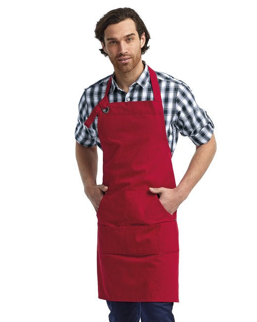 Custom Heavy Cotton Canvas Pocket Apron – Adjustable & 4-Compartment Design SOYT Printing Company Red