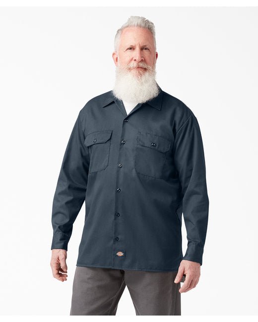 Dickies Unisex Long-Sleeve Work Shirt – Durable, Easy-Care Workwear Dickies Small Airforce Blue