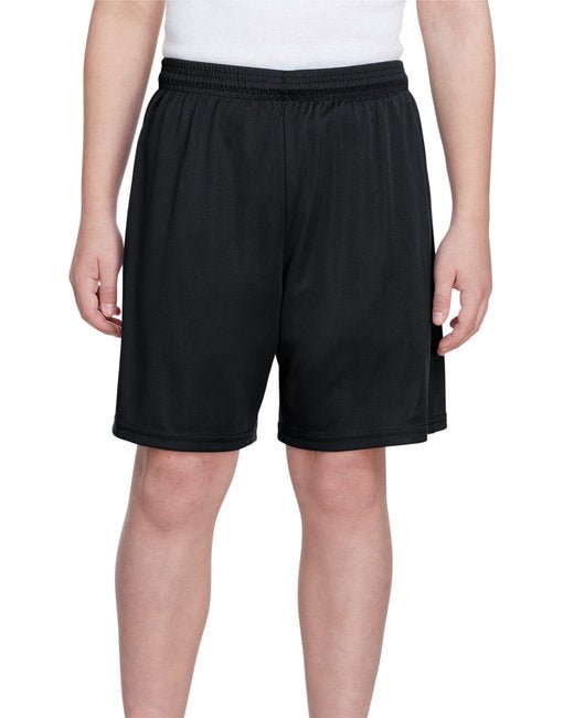 Custom Youth Performance Shorts – 6-Inch Inseam & Cooling Fabric Shorts A4 X-Small Black