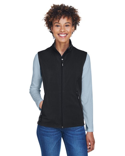CORE365 Ladies' Cruise Two-Layer Fleece Bonded Soft Shell Vest – Water-Repellent, Stylish, and Functional Core365 X-Small Black