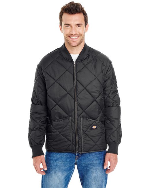 Dickies Men's Diamond Quilted Nylon Jacket – Water-Resistant, Warm & Durable Dickies Medium Black