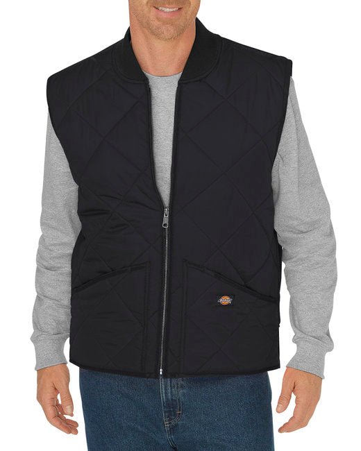 Dickies Unisex Diamond Quilted Nylon Vest – Water-Resistant & Durable Dickies Small Black