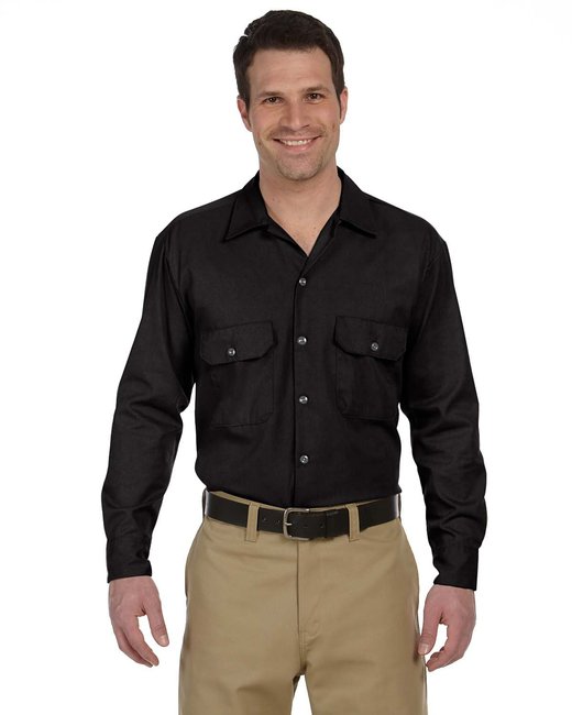 Dickies Unisex Long-Sleeve Work Shirt – Durable, Easy-Care Workwear Dickies Small Black
