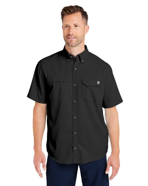 HUK Men's Tide Point Short Sleeve Shirt – Breathable, Performance-Driven, and Protective Huk Small Black