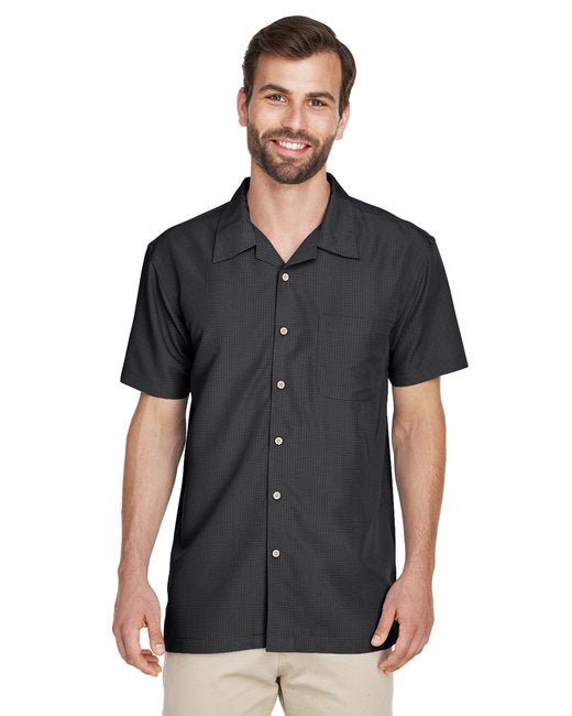Custom Textured Camp Shirt – Wrinkle-Resistant & Soft Design SOYT Printing Company Small Black