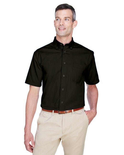 Custom Short-Sleeve Twill Shirt – Stain-Release & Wrinkle-Resistant SOYT Printing Company Small Black