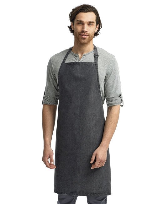 Custom Recycled Bib Apron – Eco-Friendly & Adjustable Neckband SOYT Printing Company Black Denim