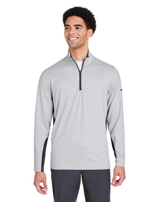 Puma Golf Men's Mesa Stripe Quarter-Zip – Stretch Performance, UV Protection Puma Small Black/ White
