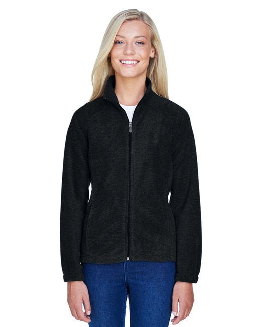 Custom Ladies' Full-Zip Fleece – Stylish, Durable & Comfortable Sweater Harriton X-Small Black