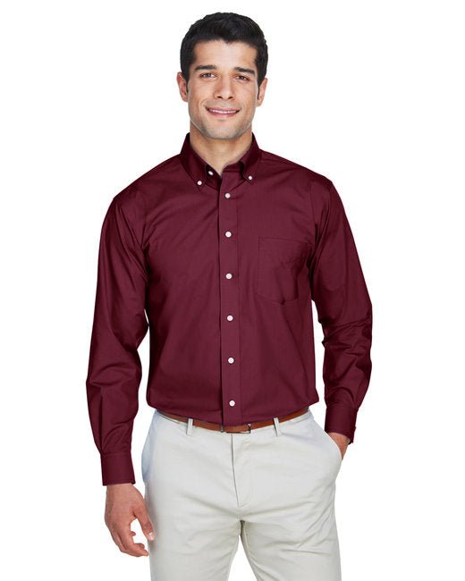Custom Broadcloth Woven Shirt – Non-Iron, Stain-Resistant & Classic Fit SOYT Printing Company Small Burgundy