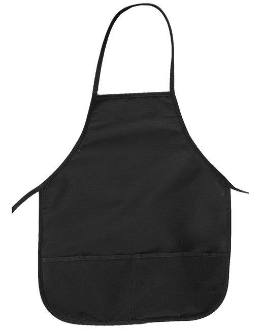 Custom Two-Pocket Apron – Compact 24-Inch Length with Front Pockets SOYT Printing Company Black