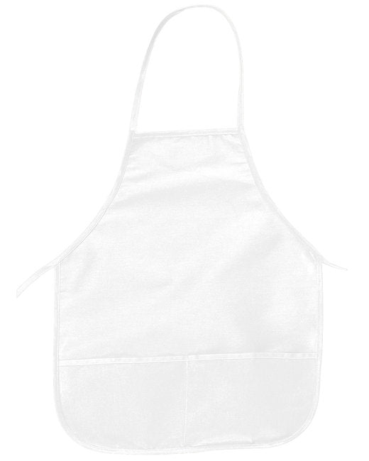 Custom Two-Pocket Apron – Compact 24-Inch Length with Front Pockets SOYT Printing Company White
