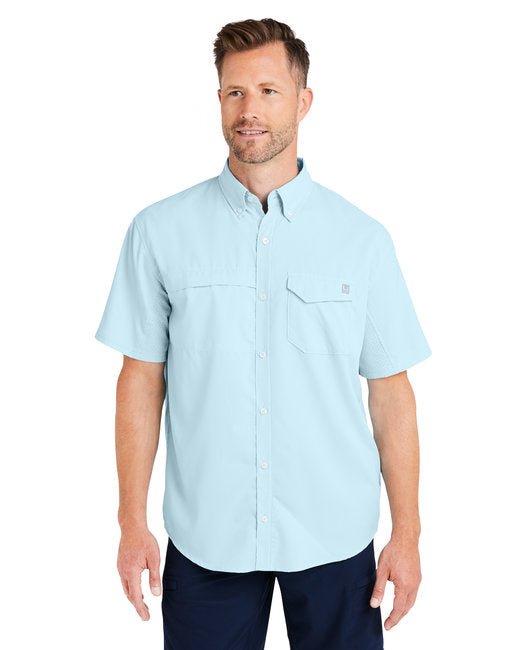 HUK Men's Tide Point Short Sleeve Shirt – Breathable, Performance-Driven, and Protective Huk Small Crystal Blue