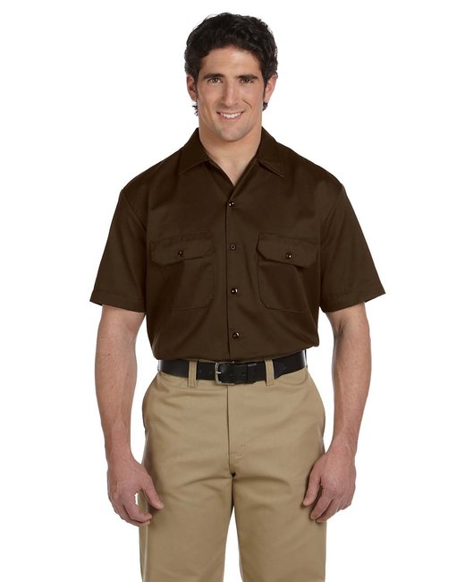 Custom Short-Sleeve Work Shirt – Durable, Stain-Resistant & Comfortable SOYT Printing Company Small Dark Brown
