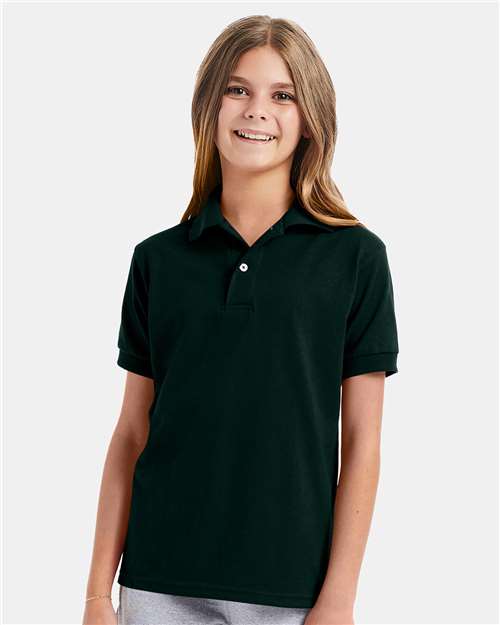 Youth Ecosmart® Jersey Polo - Hanes | Sustainable, Durable, and Comfortable Hanes