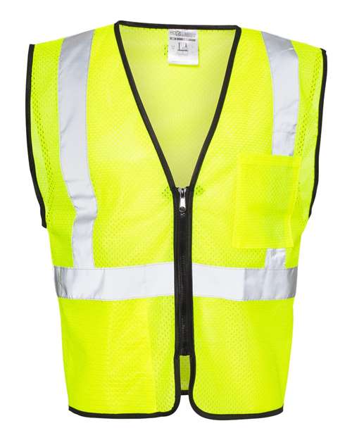 Double-Pocket Zippered Economy Class 2 Vest - Kishigo | Lightweight and ANSI Compliant Kishigo Small Lime