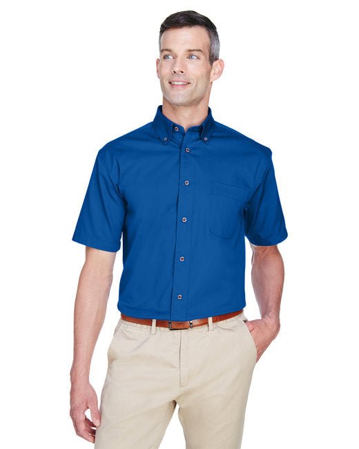 Custom Short-Sleeve Twill Shirt – Stain-Release & Wrinkle-Resistant SOYT Printing Company Small French Blue
