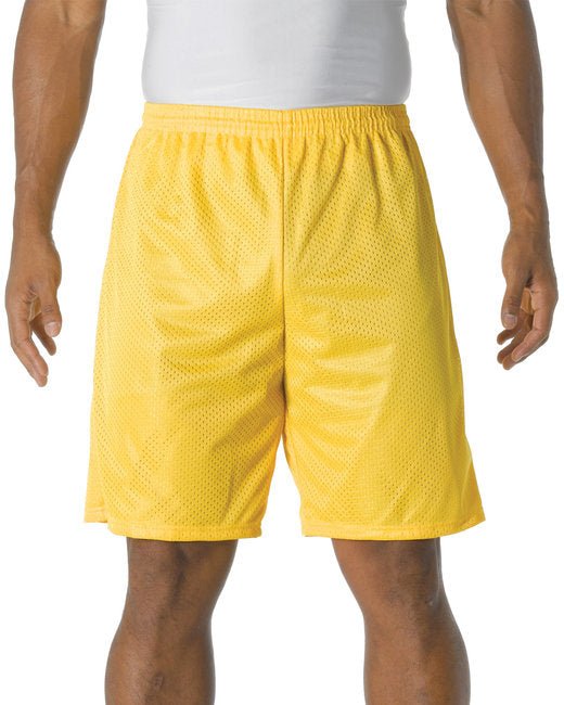 Custom Tricot Mesh Shorts – 9-Inch Inseam & Moisture-Wicking Design Shorts A4 Small Gold