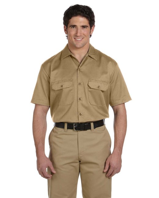 Custom Short-Sleeve Work Shirt – Durable, Stain-Resistant & Comfortable SOYT Printing Company Small Khaki