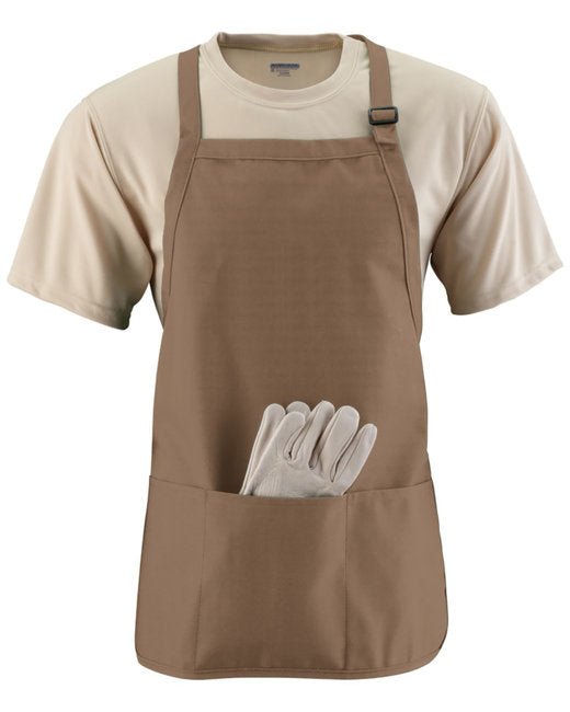 Custom Full-Length Apron with Pockets – Adjustable Neck Strap SOYT Printing Company Khaki