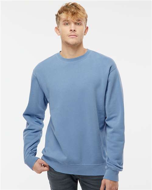 Midweight Pigment-Dyed Crewneck Sweatshirt - Independent Trading Co. | Durable, Classic, and Customizable Independent Trading Co Small Light Blue