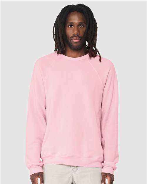 Sponge Fleece Raglan Crewneck Sweatshirt - BELLA + CANVAS | Soft, Stylish, and Unisex Bella Canvas Small Pink