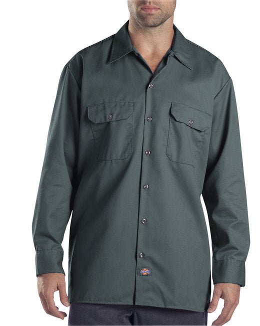 Dickies Unisex Long-Sleeve Work Shirt – Durable, Easy-Care Workwear Dickies Small Lincoln Green