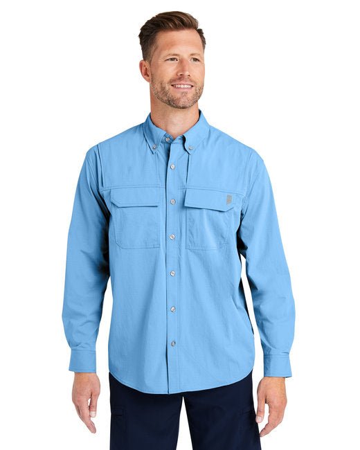 HUK Men's Creekbed Long Sleeve Shirt – Lightweight, Ventilated, and Performance-Driven Huk Small Marolina Blue