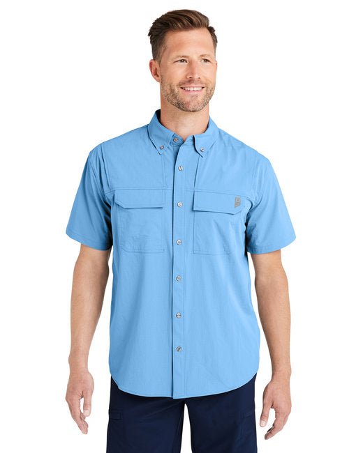HUK Men's Creekbed Short Sleeve Shirt – Lightweight, Ventilated, and Protective Huk Small Marolina Blue
